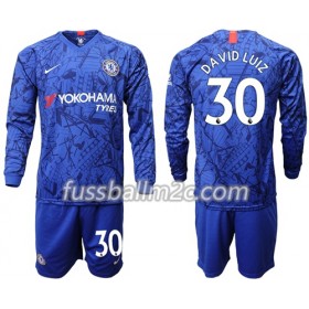Fußballtrikots Chelsea David Luiz 30 Kinder Heim Trikotsatz 2019-2020 Langarm